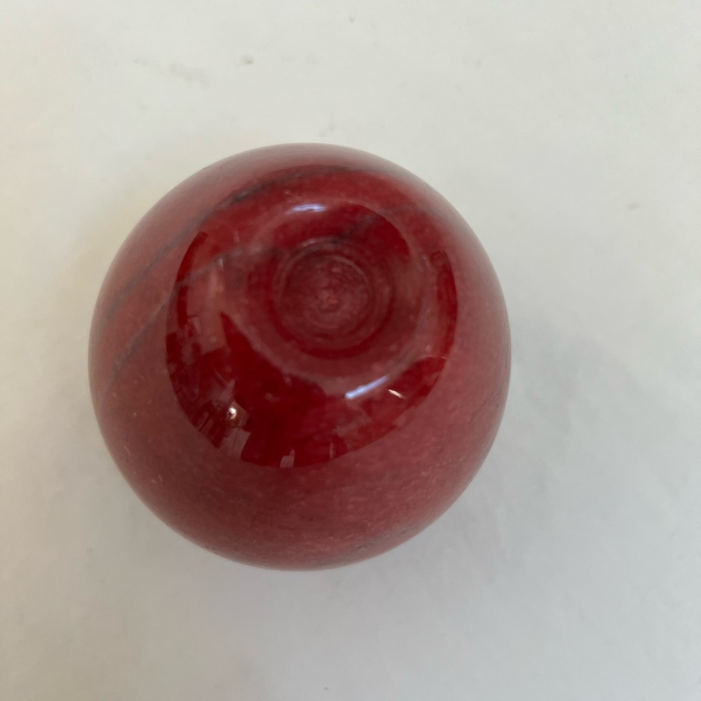 Red Apple Paperweight Stone With Stem Teacher Appreciation Gift Heavy - Picture 4 of 8
